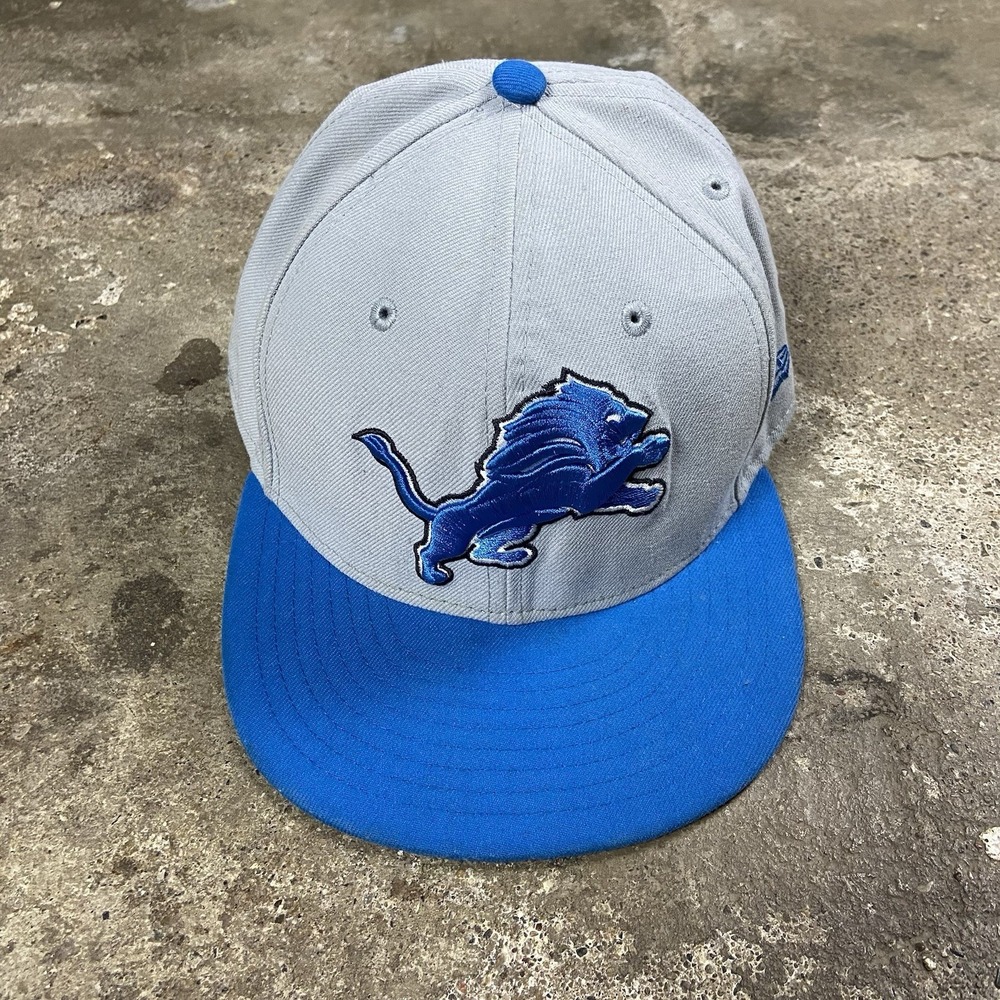 New Era 59fifty Detroit Lions Cap Size 7 3/8 Gray Embroidered NFL Football Logo
